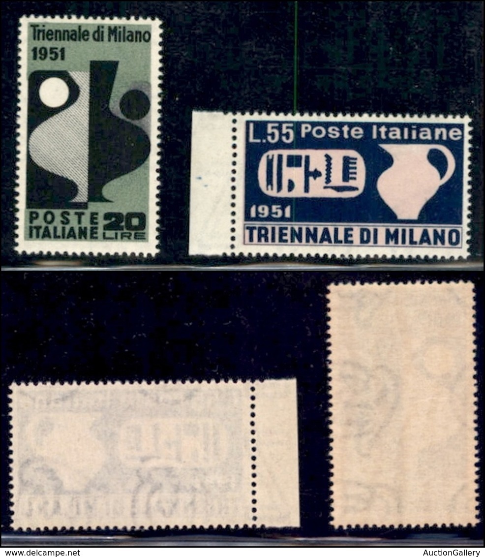 REPUBBLICA   - POSTA ORDINRIA - 1951 - Triennale Di Milano (666/667) - Serie Completa - Gomma Integra (70) - Other & Unclassified