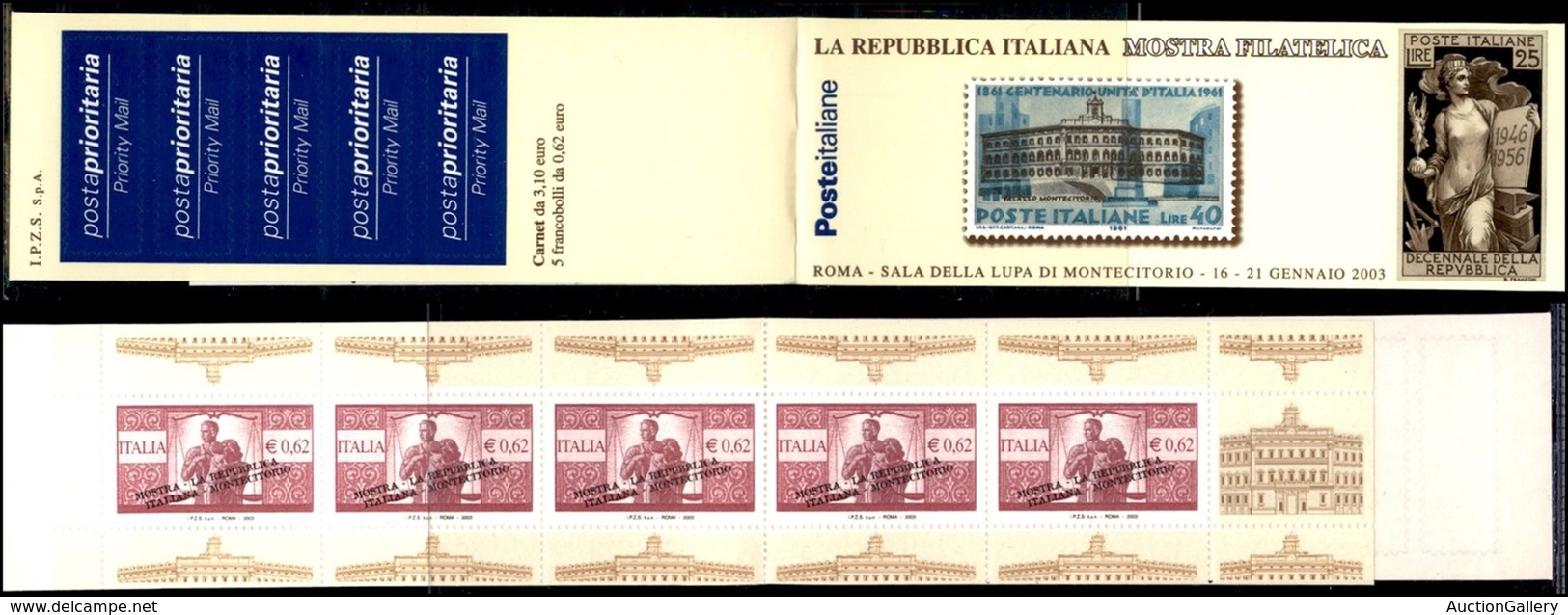 REPUBBLICA   - POSTA ORDINRIA - 2003 - Libretto Montecitorio (25) - Gomma Integra (120) - Autres & Non Classés