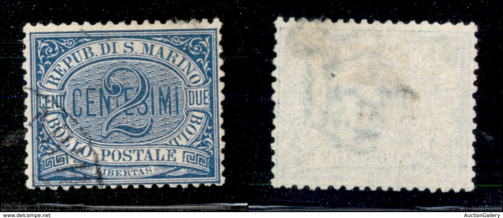 SAN MARINO - POSTA ORDINARIA - 1894 - 2 Cent Cifra (12) - Usato - Sonstige & Ohne Zuordnung