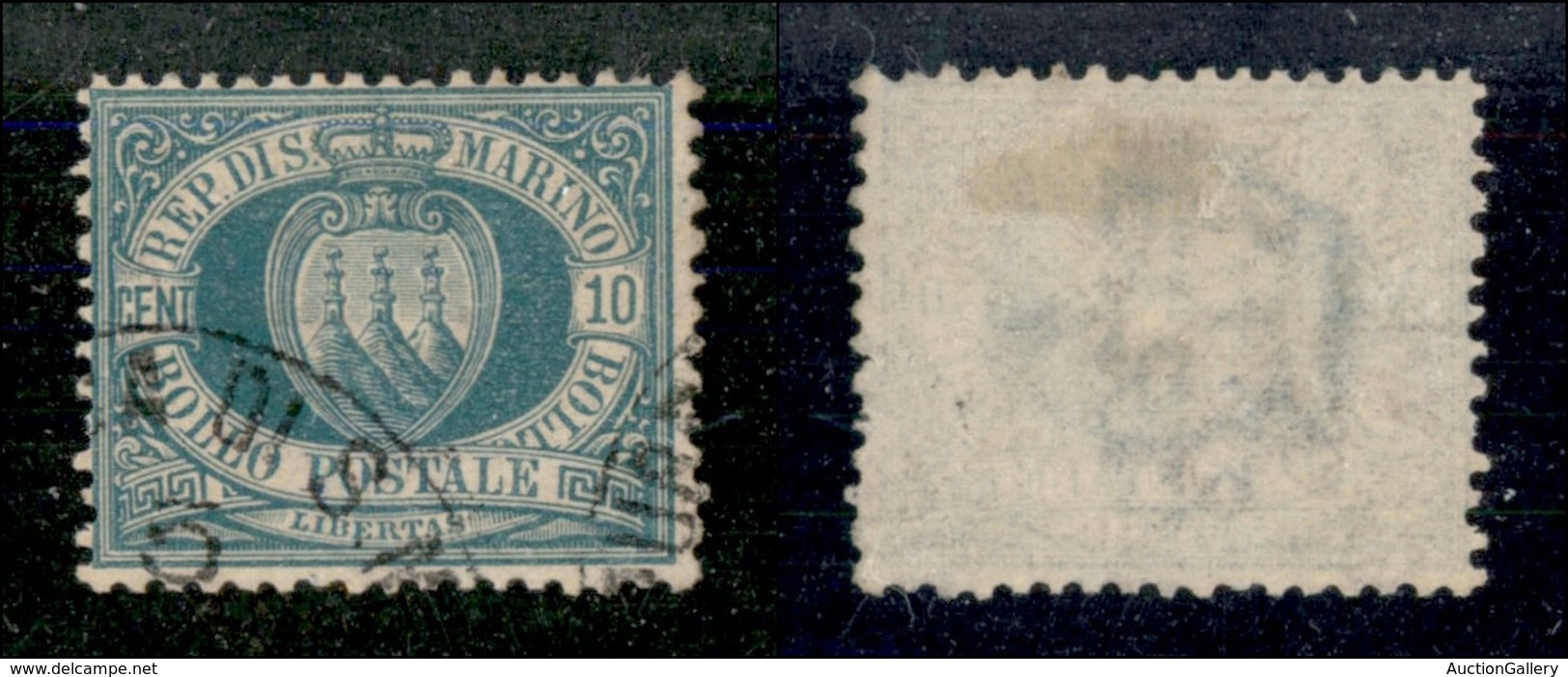 SAN MARINO - POSTA ORDINARIA - 1894 - 10 Cent Stemma (14) - Usato - Other & Unclassified