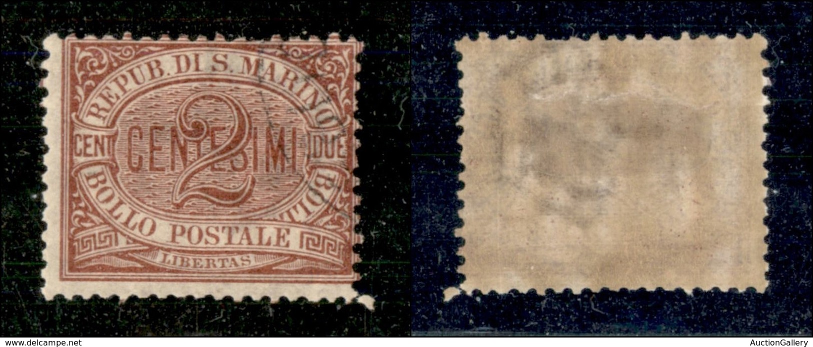 SAN MARINO - POSTA ORDINARIA - 1894 - 2 Cent Cifra (26) - Usato - Sonstige & Ohne Zuordnung