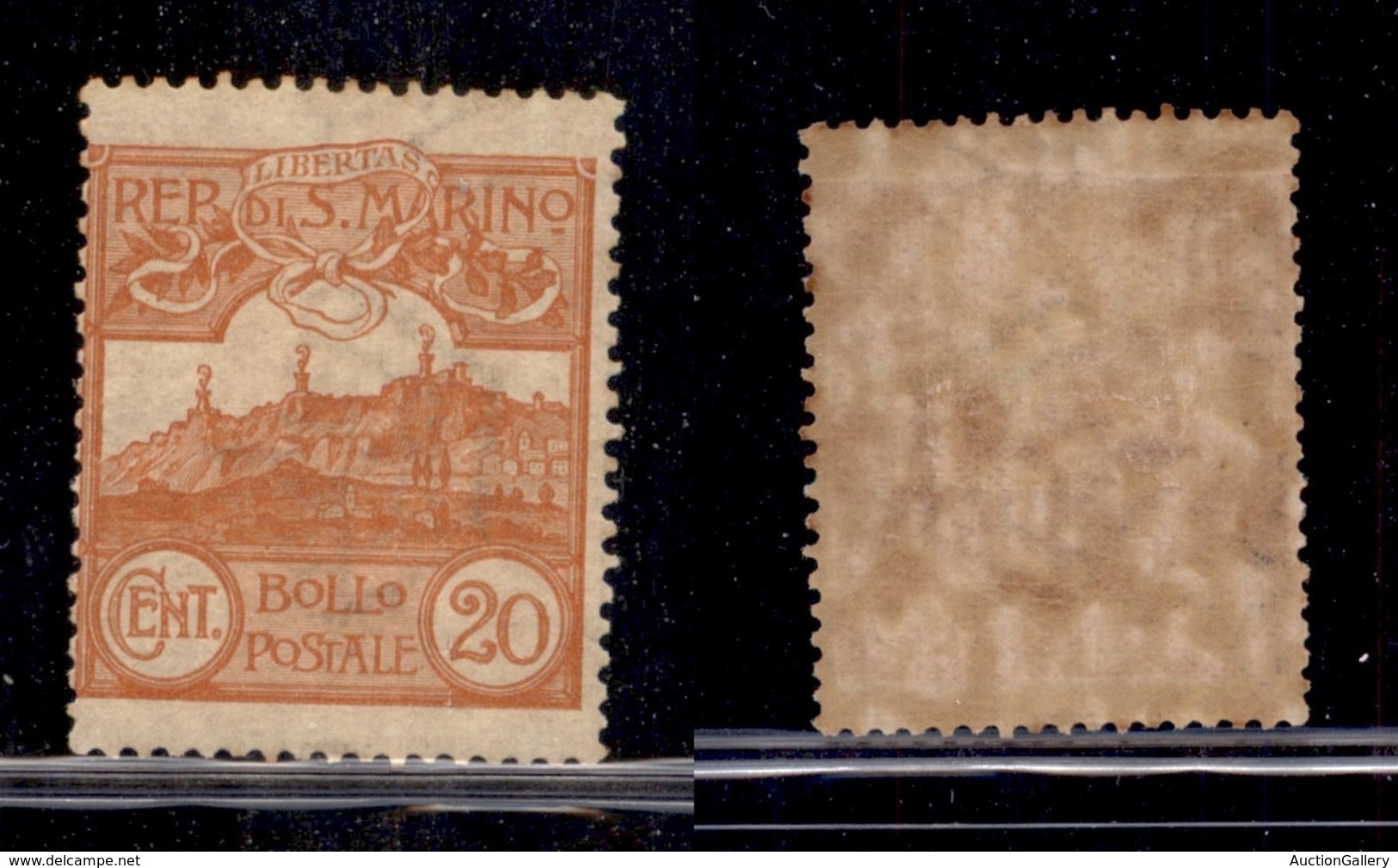 SAN MARINO - POSTA ORDINARIA - 1903 - 20 Cent Veduta (37) - Gomma Originale (220) - Sonstige & Ohne Zuordnung