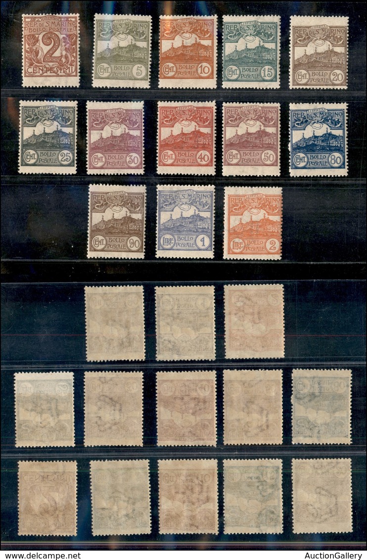 SAN MARINO - POSTA ORDINARIA - 1921/1923 - Cifra O Veduta (69/81) - Serie Completa - Gomma Integra (175) - Otros & Sin Clasificación