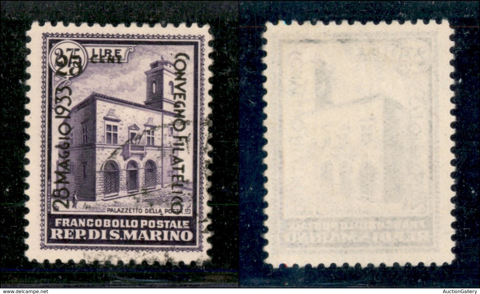 SAN MARINO - POSTA ORDINARIA - 1933 - 25 Cent Su 2,75 Lire Congresso Filatelico (176) - Usato - Sonstige & Ohne Zuordnung