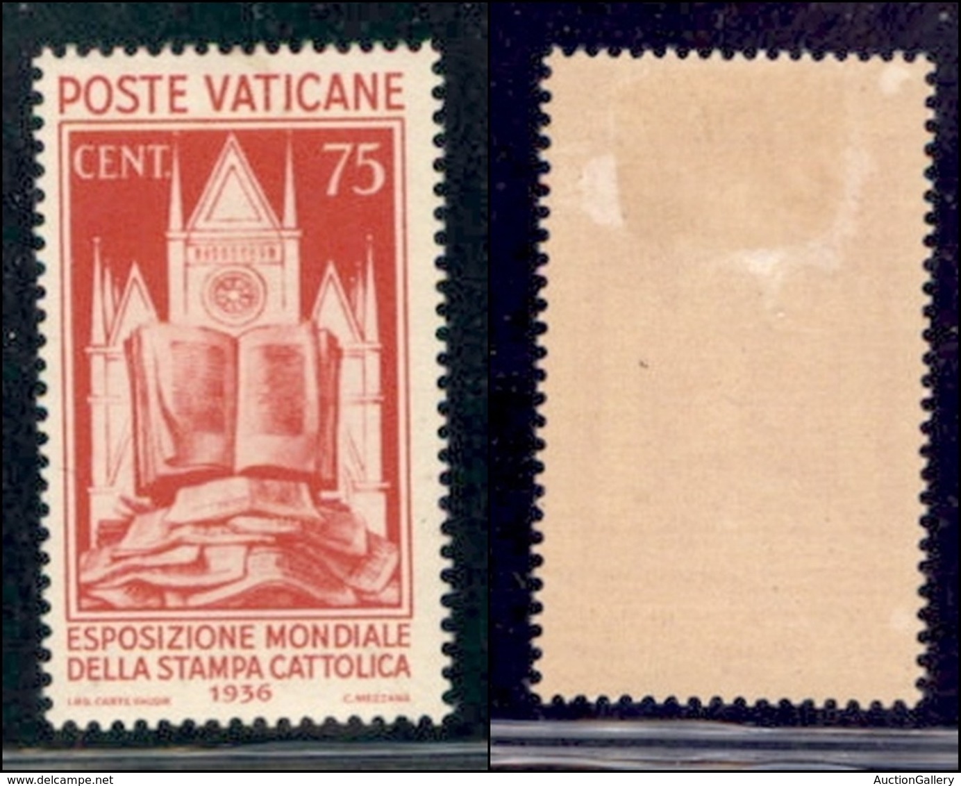 VATICANO - POSTA ORDINARIA - 1936 - 75 Cent Stampa Cattolica (51) - Gomma Originale (67,50) - Other & Unclassified