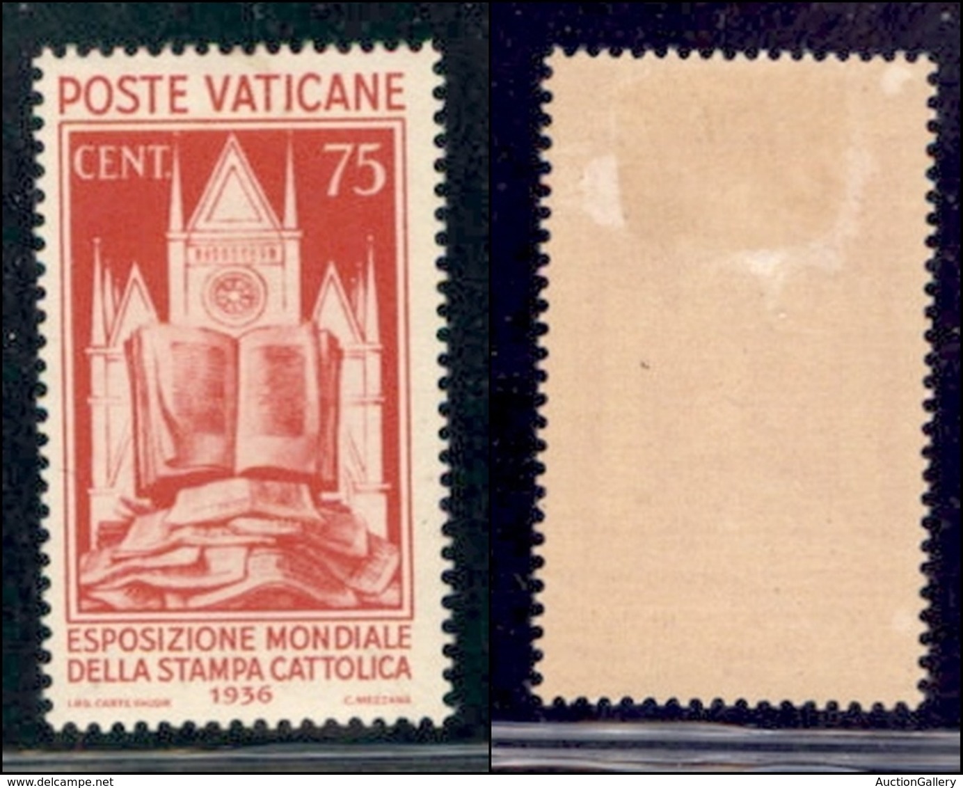 VATICANO - POSTA ORDINARIA - 1936 - 75 Cent Stampa Cattolica (51) - Gomma Originale (67,50) - Sonstige & Ohne Zuordnung