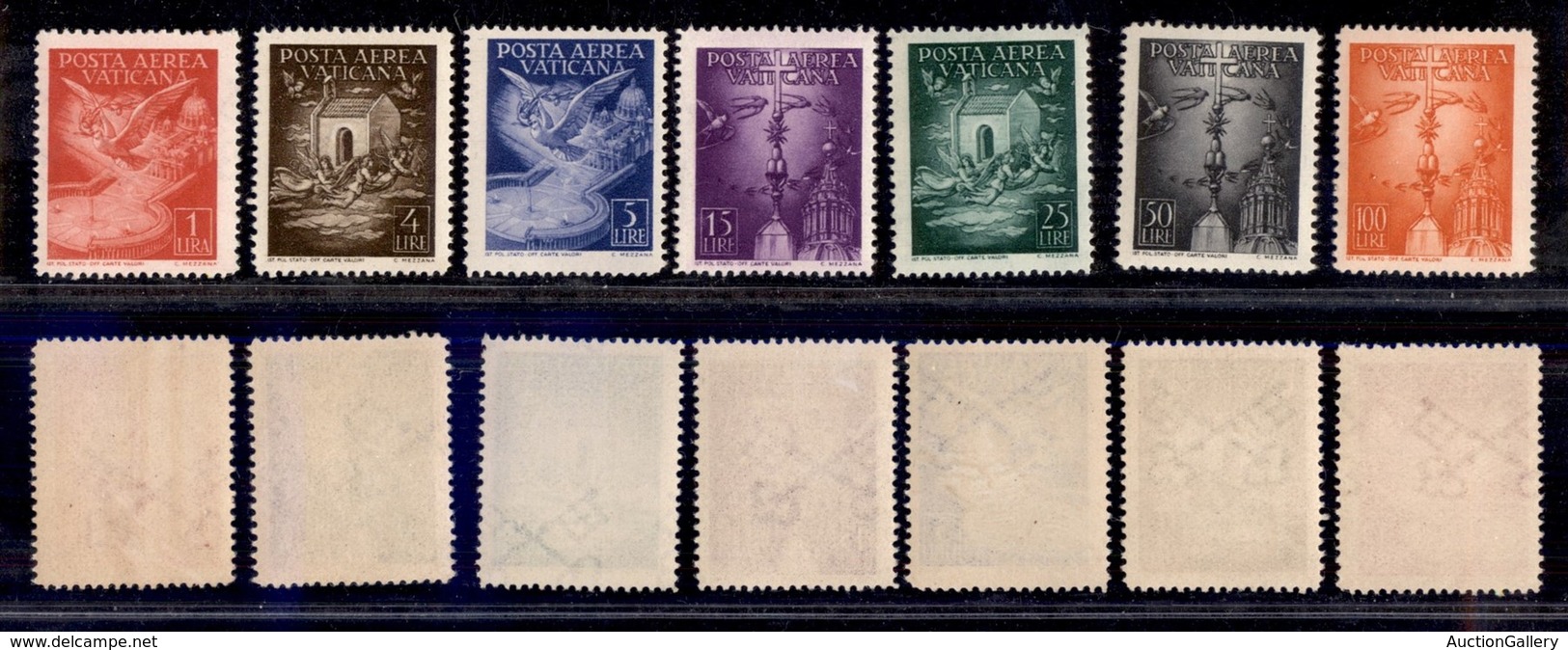 VATICANO - POSTA AEREA - 1947 - Posta Aerea (9/15) - Serie Completa - Gomma Integra (65) - Other & Unclassified