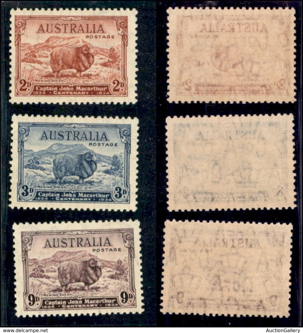 ESTERO - AUSTRALIA  - 1934 - Pecore Merino (123/125) - Serie Completa - Gomma Integra (125) - Autres & Non Classés