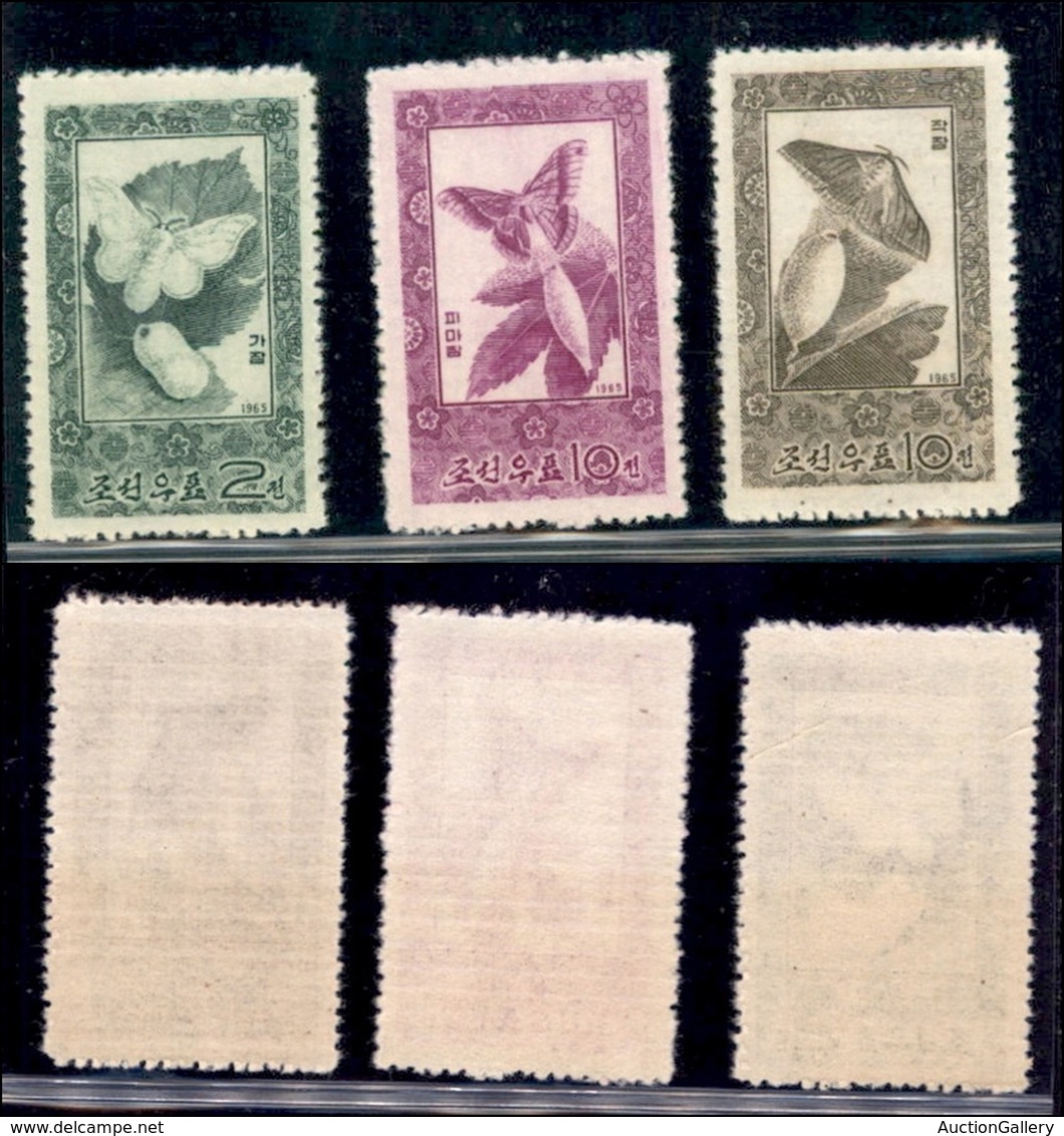 ESTERO - COREA DEL NORD - 1965 - Farfalle (639/641) - Serie Completa - Gomma Integra (75) - Autres & Non Classés