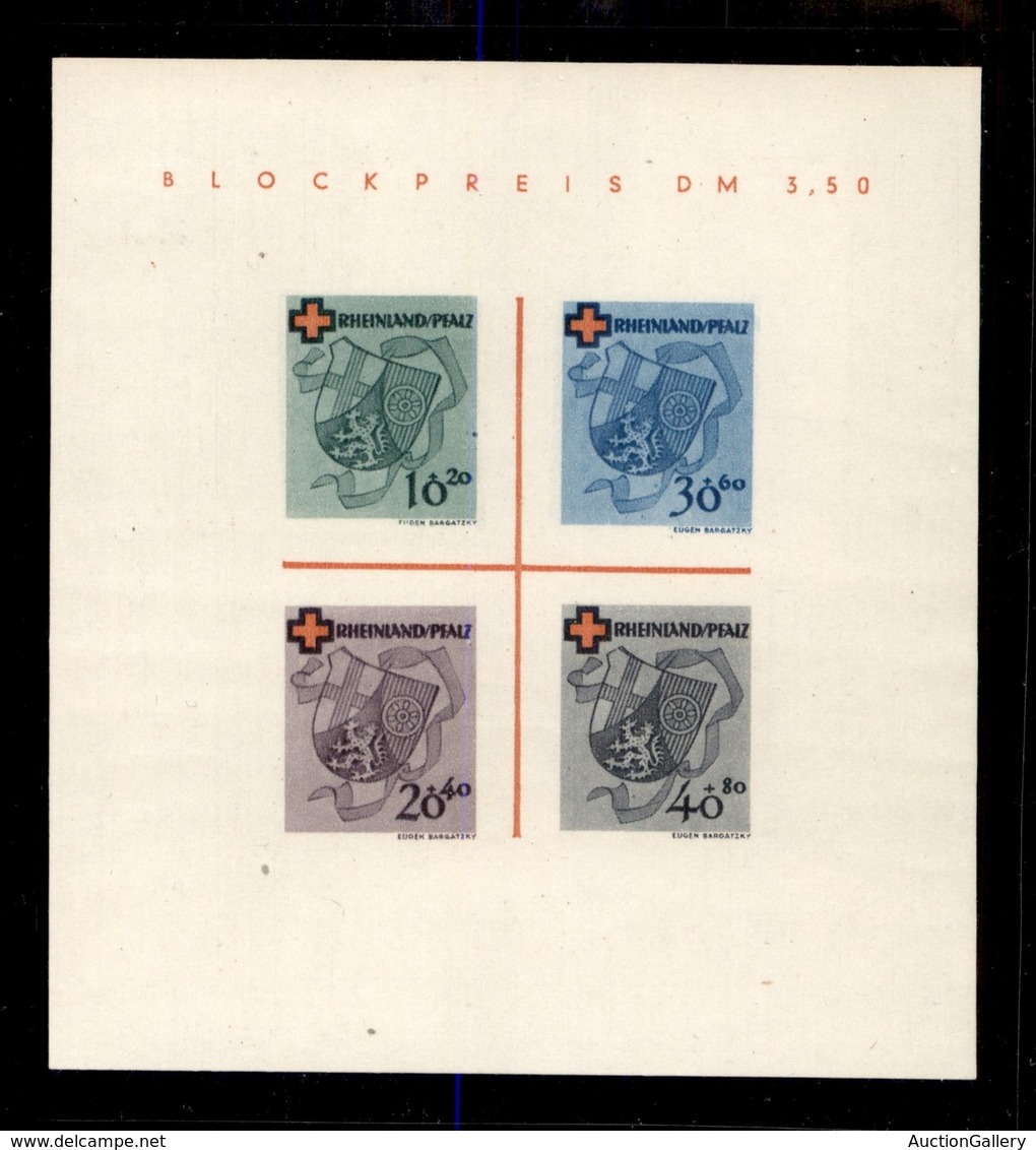 ESTERO - GERMANIA - Occupazione Francese - Renania - 1949 - Foglietto Croce Rossa (block1) - Nuovo (120) - Other & Unclassified