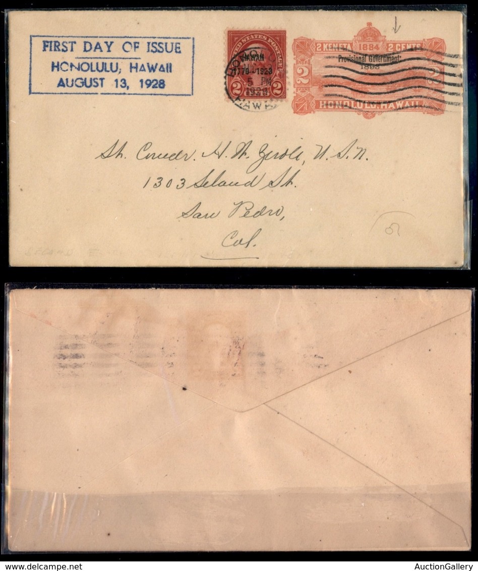 ESTERO - HAWAII - Provisional Government 1893 - Intero Postale Da 2 Cent (Scott U11) - Con La Seconda E Di Government In - Autres & Non Classés