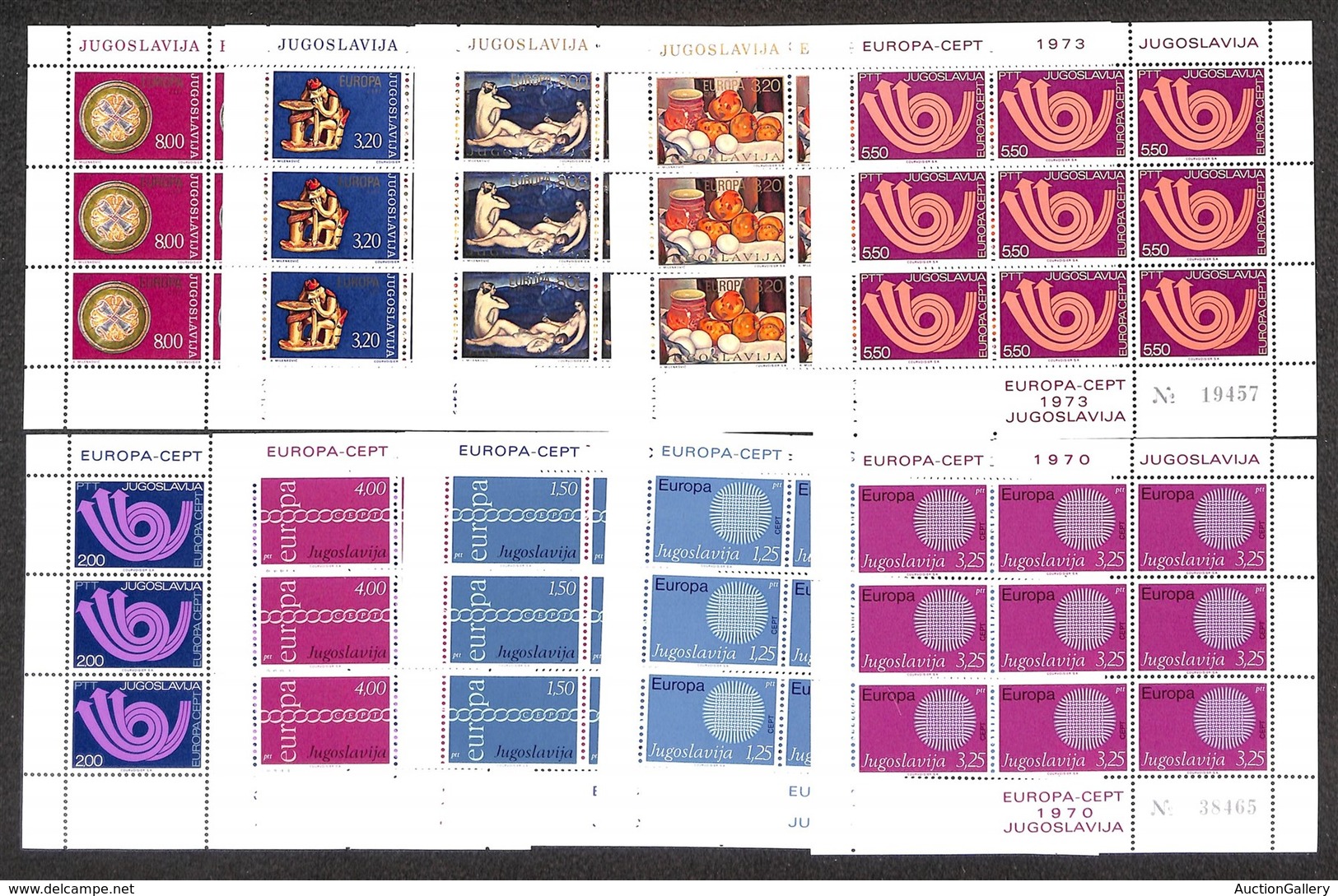 ESTERO - JUGOSLAVIA - 1970/1976 - Europa - 5 Serie Complete In Minifogli - Gomma Integra - Other & Unclassified