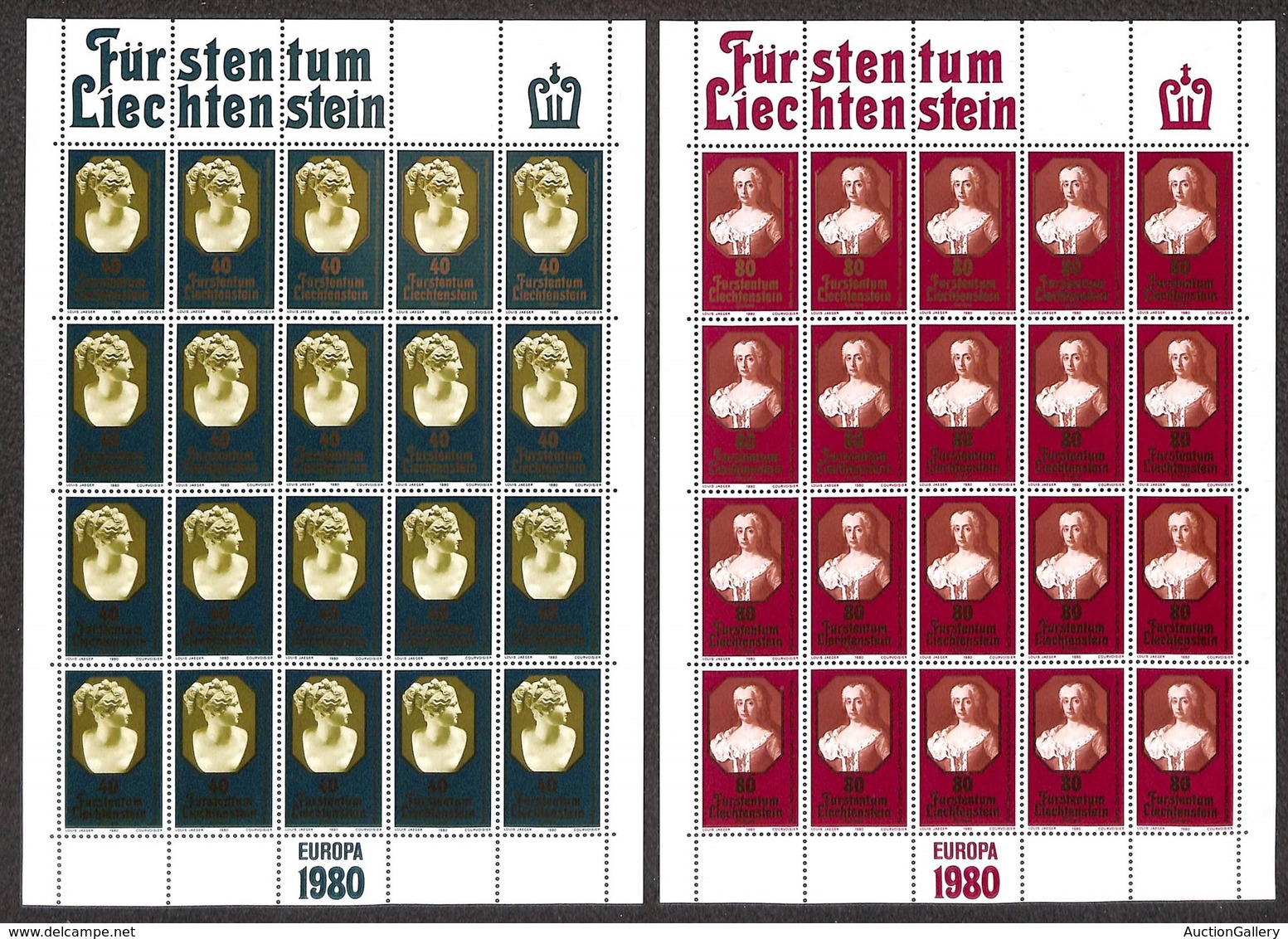 ESTERO - LIECHTENSTEIN - 1980 - Europa (741/42) - Serie Completa In Minifogli - Gomma Integra - Other & Unclassified