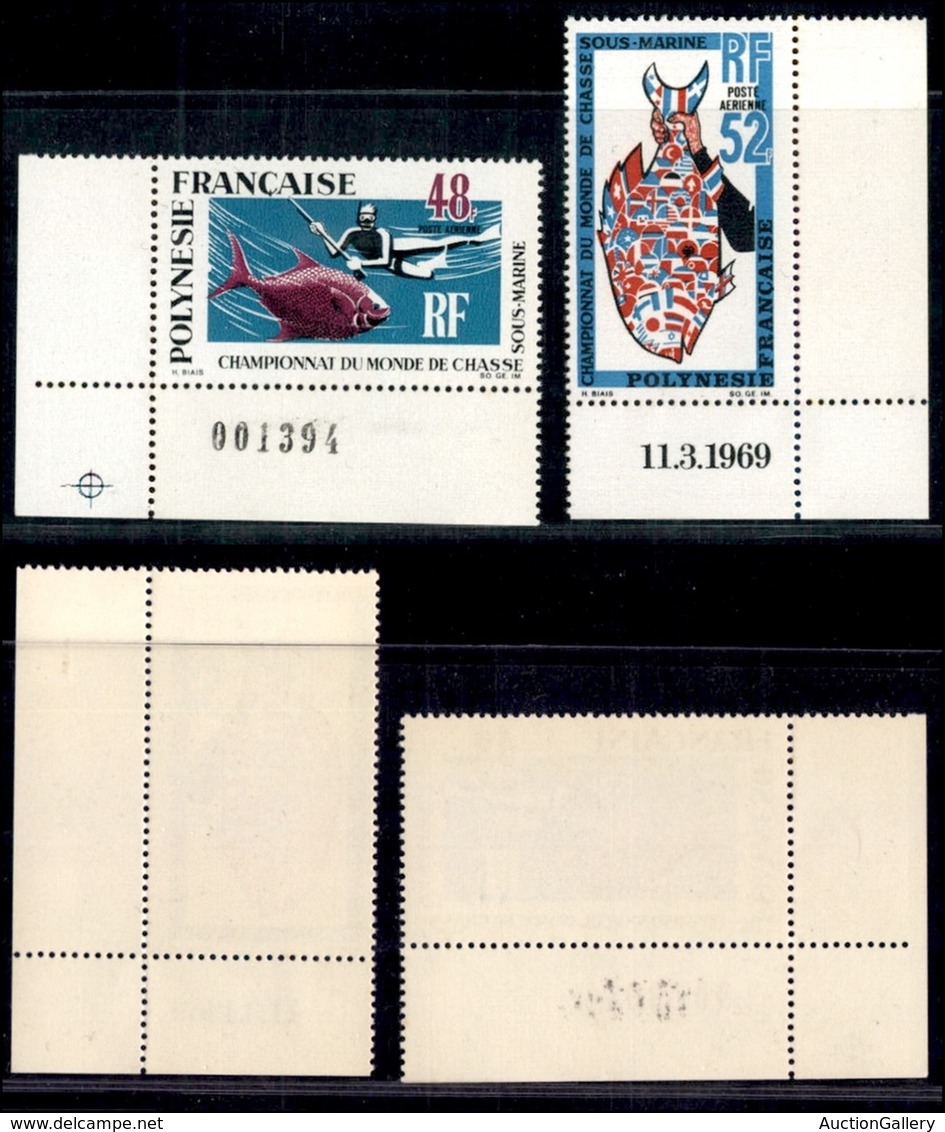 ESTERO - POLINESIA FRANCESE - 1969 - Pesca (94/95) - Serie Completa Angolo Di Foglio - Gomma Integra (100+) - Autres & Non Classés