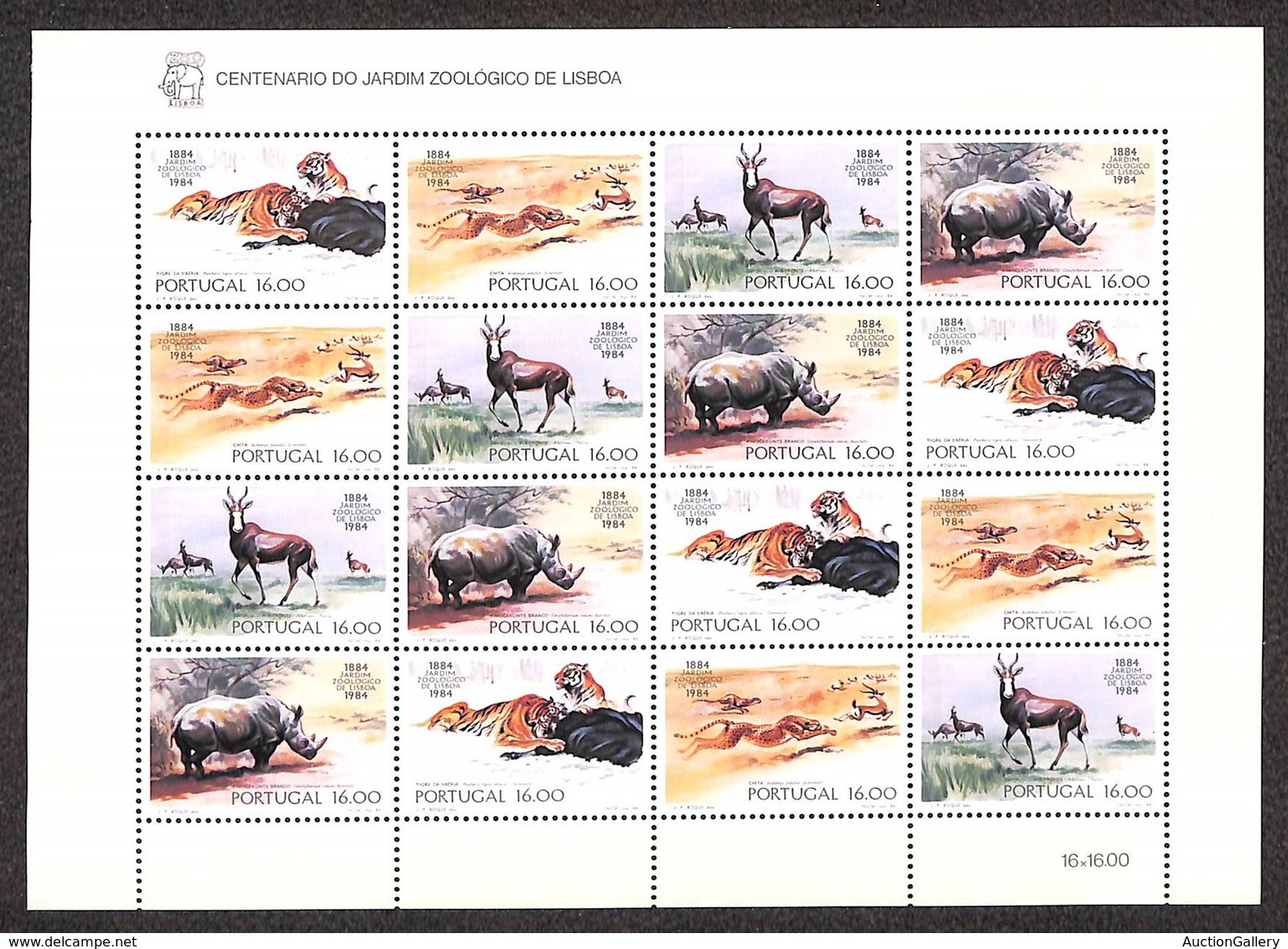 ESTERO - PORTOGALLO - 1984 - Minifoglio 100 Anni Zoo Di Lisbona (1617/1620) - Gomma Integra - Autres & Non Classés
