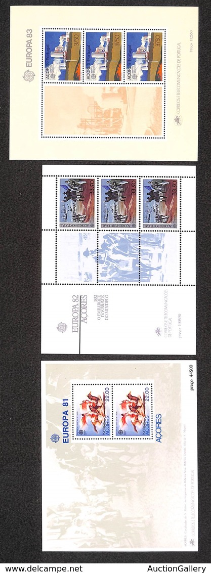 ESTERO - PORTOGALLO - AZZORRE - 1981/1983 - Europa (Block 2/4) - 3 Foglietti - Gomma Integra - Other & Unclassified