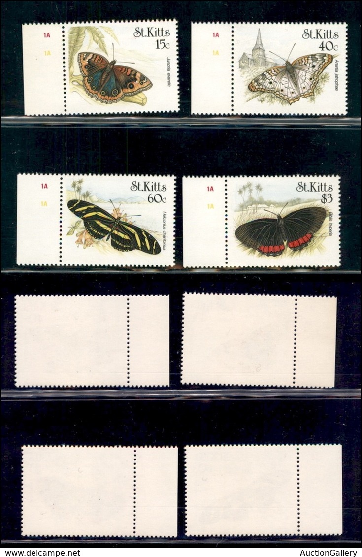 ESTERO - ST. KITTIS - 1990 - Farfalle (271/274) - Serie Completa Bordo Di Foglio - Gomma Integra - Autres & Non Classés
