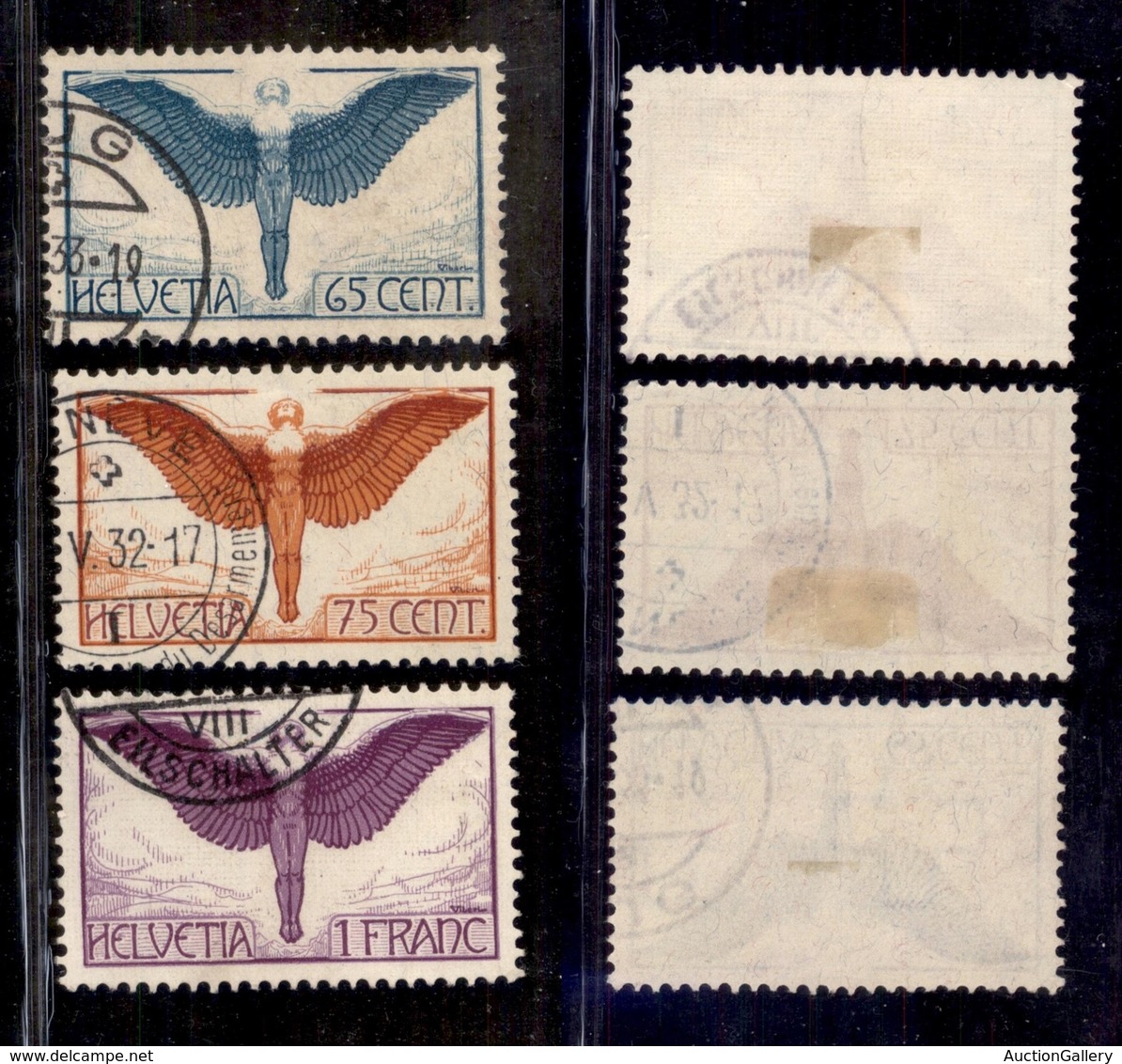 ESTERO - SVIZZERA - 1924 - Posta Aerea (189x/191x) - Serie Completa - Usata (170) - 1843-1852 Federal & Cantonal Stamps