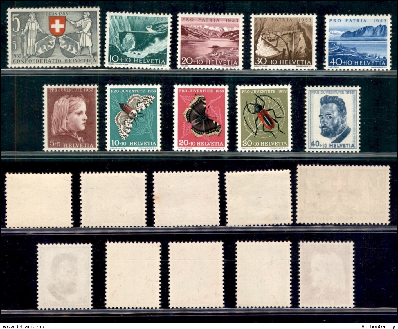 ESTERO - SVIZZERA - 1953 - Pro Patria + Pro Juventute (580/584 + 588/592) - 2 Serie Complete - Gomma Integra (28) - 1843-1852 Federal & Cantonal Stamps