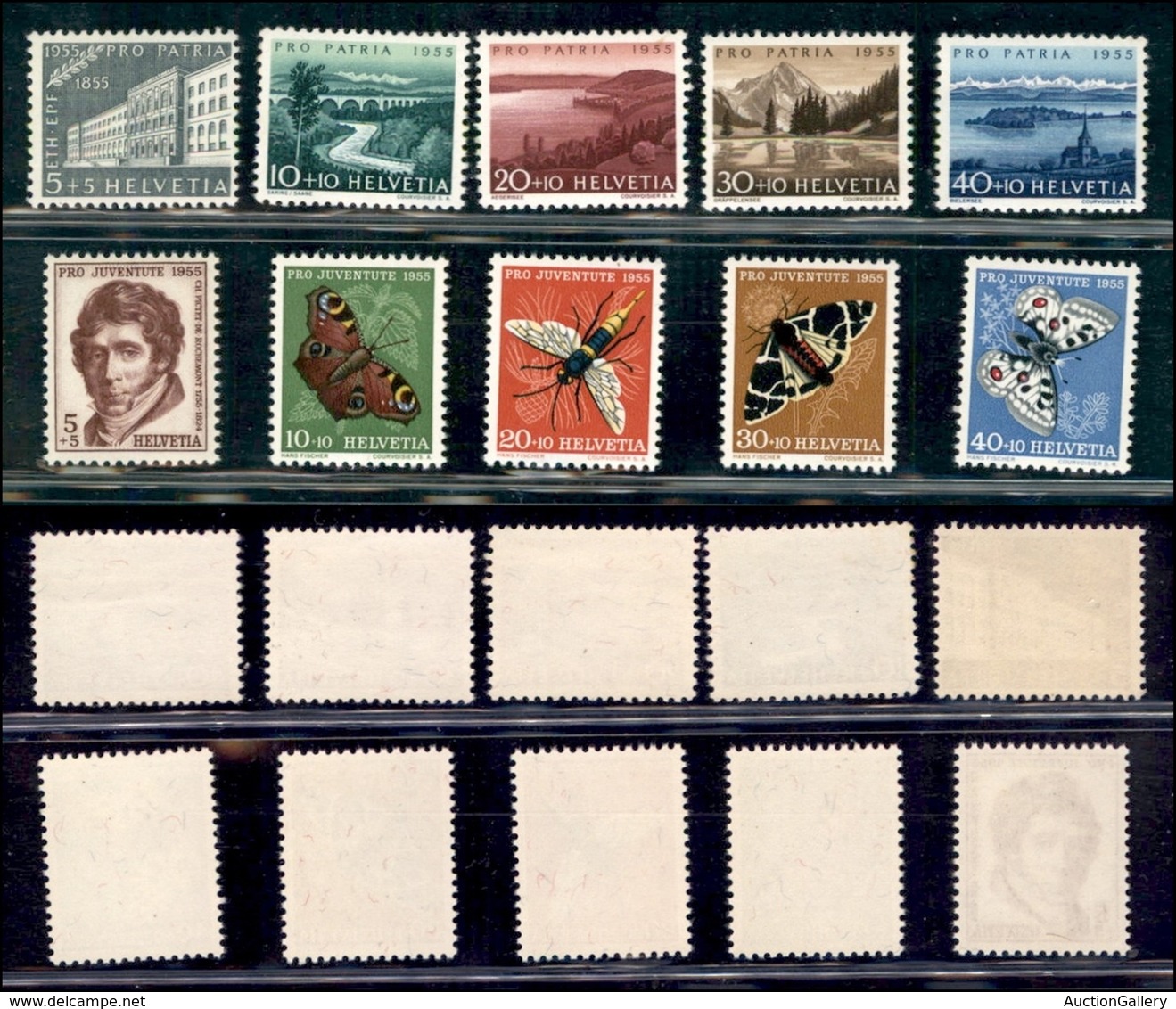 ESTERO - SVIZZERA - 1955 - Pro Patria + Pro Juventute (613/622) - 2 Serie Complete - Gomma Integra (28) - 1843-1852 Federal & Cantonal Stamps