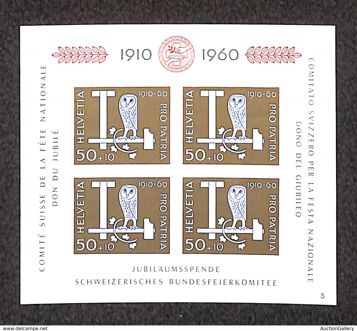 ESTERO - SVIZZERA - 1960 - Foglietto Pro Patria (Block 17) - Gomma Integra - 1843-1852 Federal & Cantonal Stamps