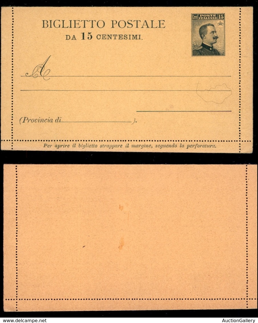 VARIE  - INTERI POSTALI - Biglietto Postale Da 15 Cent (B 13) - Nuovo - Autres & Non Classés