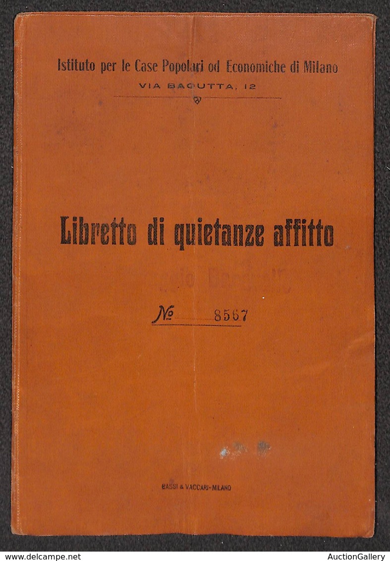 VARIE  - VARIE  - Libretto Di Quietanze Affitto Dal 1925 Al 1937 Compilato E Completo Delle Marche Da Bollo - Prephilately