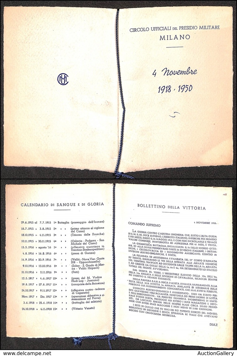VARIE  - VARIE  - 1950 - Opuscolo Del Circolo Ufficiali Del Presidio Militare Di Milano - Vorphilatelie