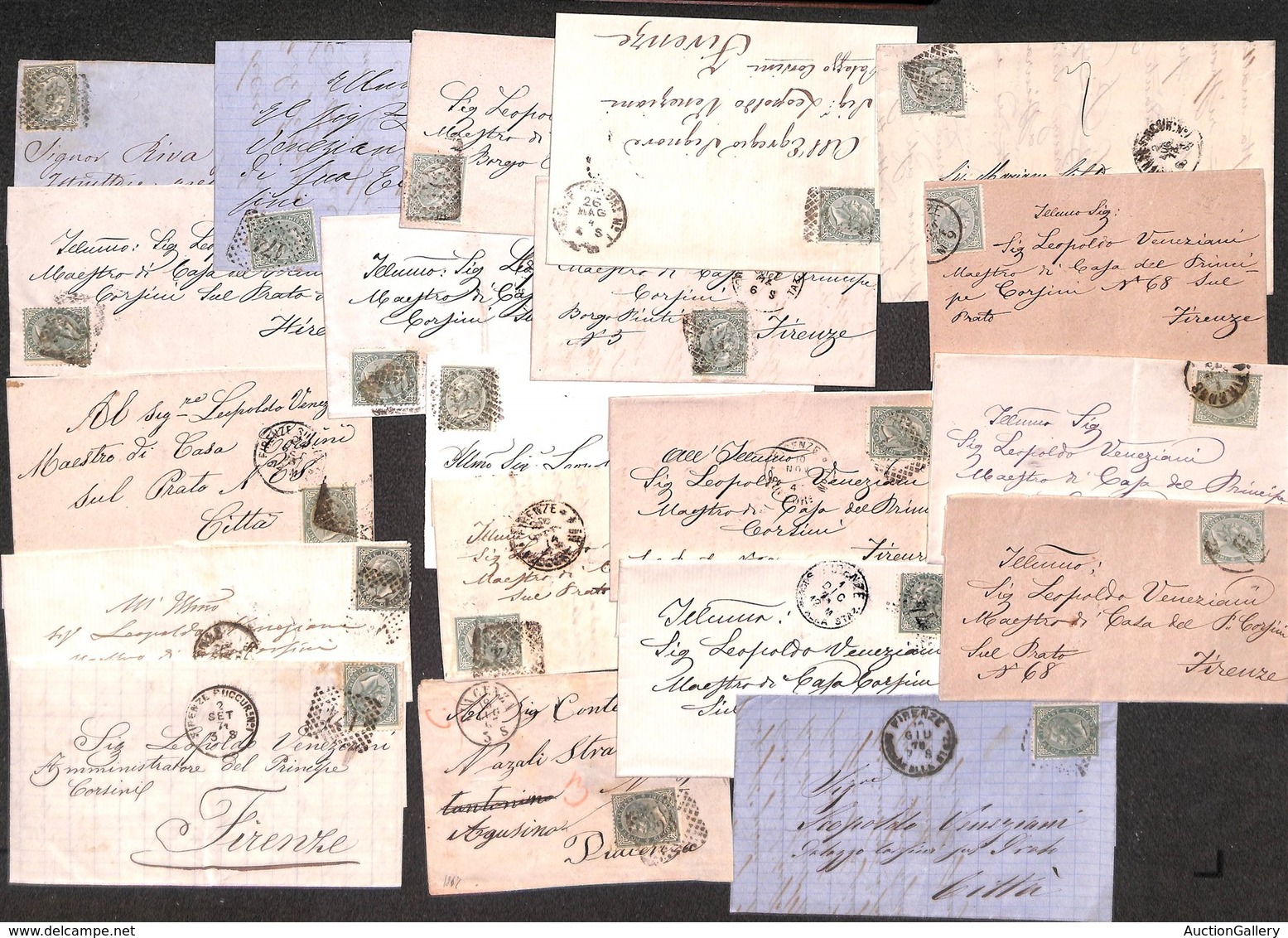 VARIE  - LOTTI - 1867/1876 - 5 Cent (17) - Isolato Su 20 Lettere Da Firenze Del Periodo - Other & Unclassified