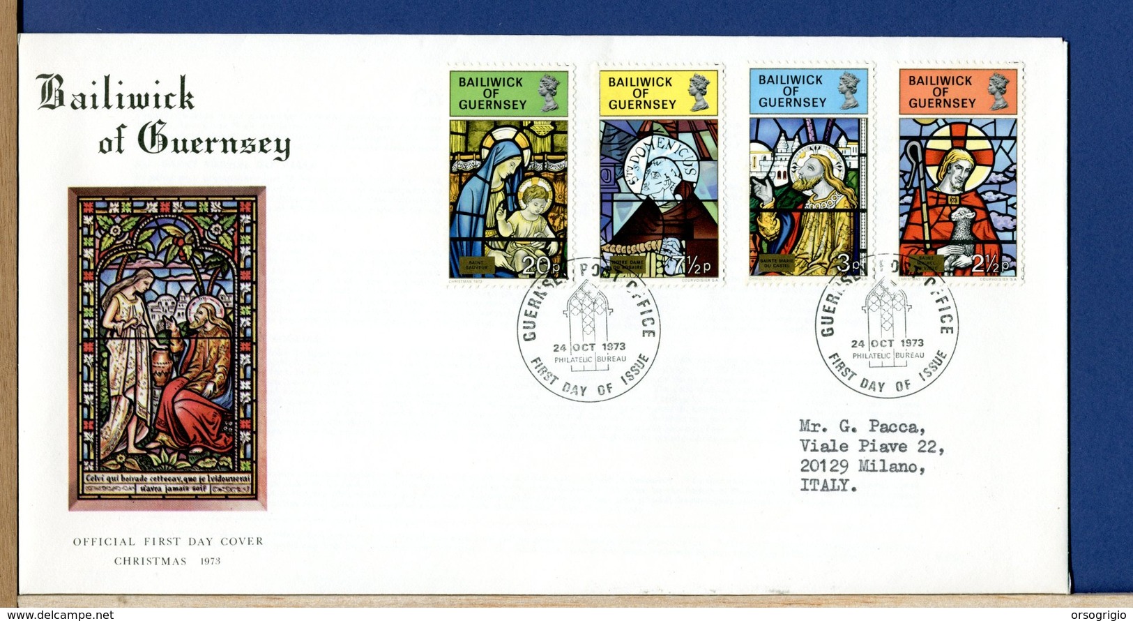 GUERNESEY - FDC 1973 -    CHRISTMAS 1973 - Guernesey