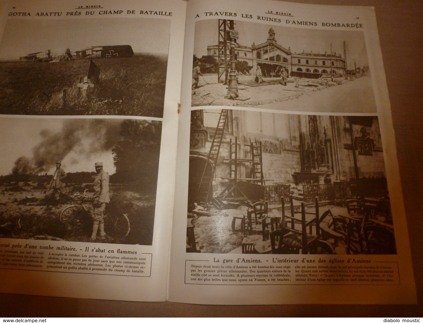 1918 LE MIROIR:US women Red Cross New-York (Croix Rouge américaine); Retz;Corcy;PARIS bombardé;Verneuil;Gotha;etc