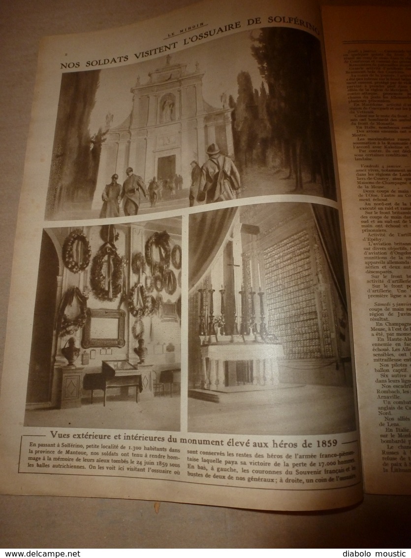 1918 LE MIROIR:Albert 1er Front Belge;Solférino;Grosse Bertha;Torpillage Du CHATEAURENAULT; Essai Tanks Au CANADA;etc - Francese