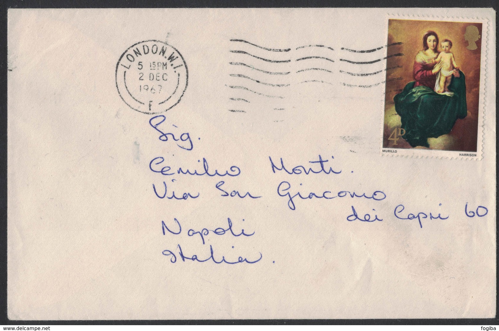 AL122   Great Britain Cover Sent To Italy London 2-12-1967 Single Franked - Storia Postale