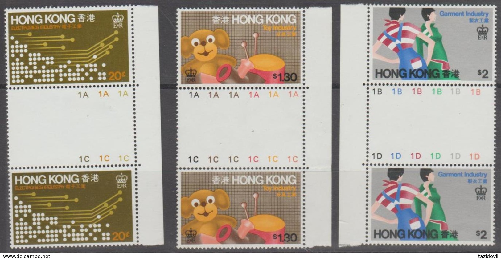 HONG KONG - 1979 Industries In Gutter Pairs. Scott 351-353. MNH ** - Unused Stamps