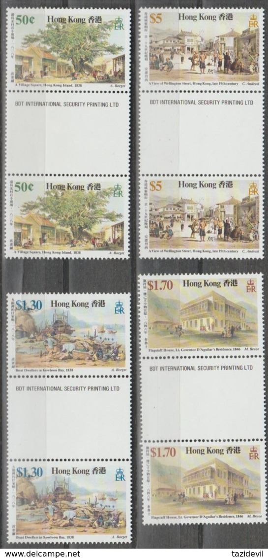 HONG KONG - 1987 Scenes Gutter Pairs. Scott 486-489. MNH ** - Neufs