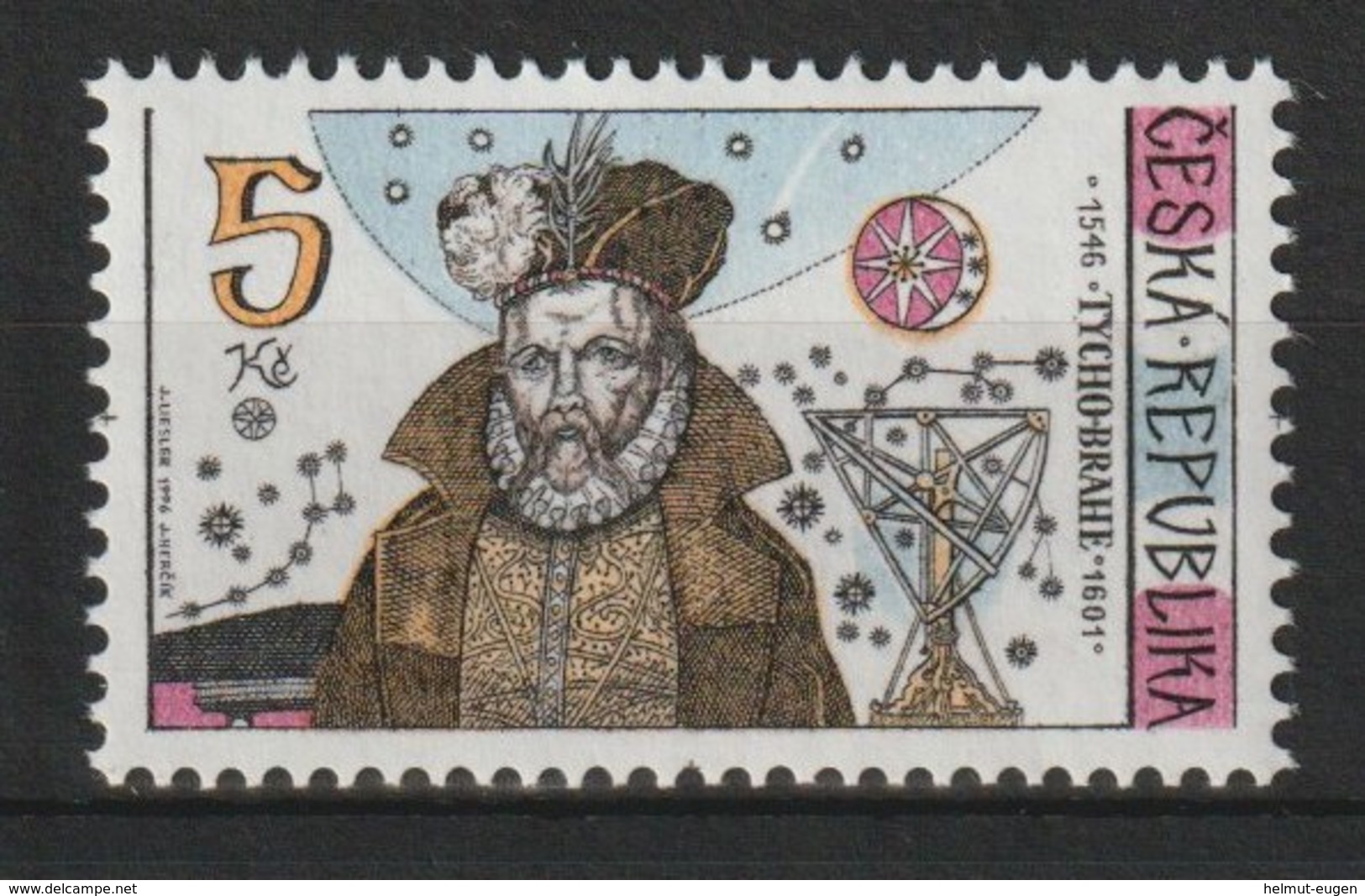 MiNr. 126 Tschechische Republik: 1996, 9. Okt. 450. Geburtstag Von Tycho Brahe. - Ungebraucht