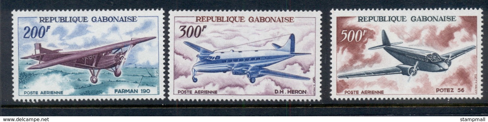 Gabon 1967 Vintage Planes MUH - Gabon