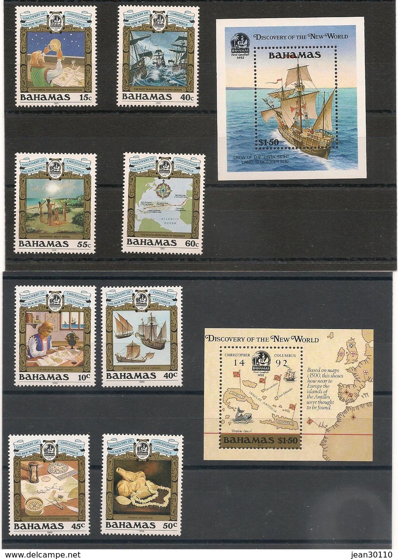 BAHAMAS  500 ème Anniversaire Découverte Amérique Par Christophe Colomb Années 1988/91**  Côte : 87,50 € - Bahamas (1973-...)