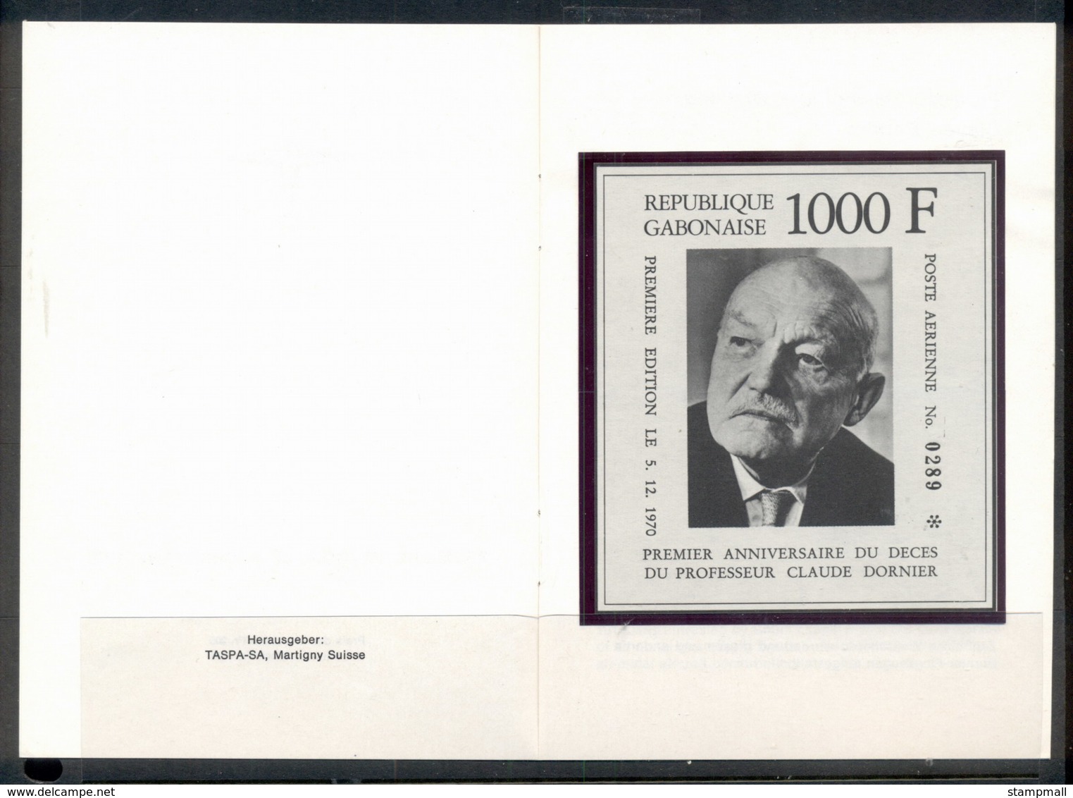 Gabon 1970 Claude Dornier, Aviation, Planes 1000f Booklet MS MUH - Gabon