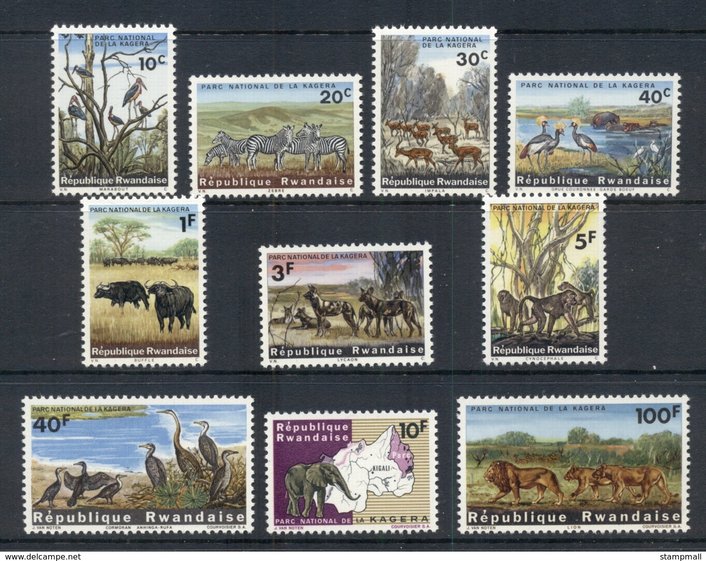 Rwanda 1965 Kajera National Park Wildlife MUH - Unused Stamps