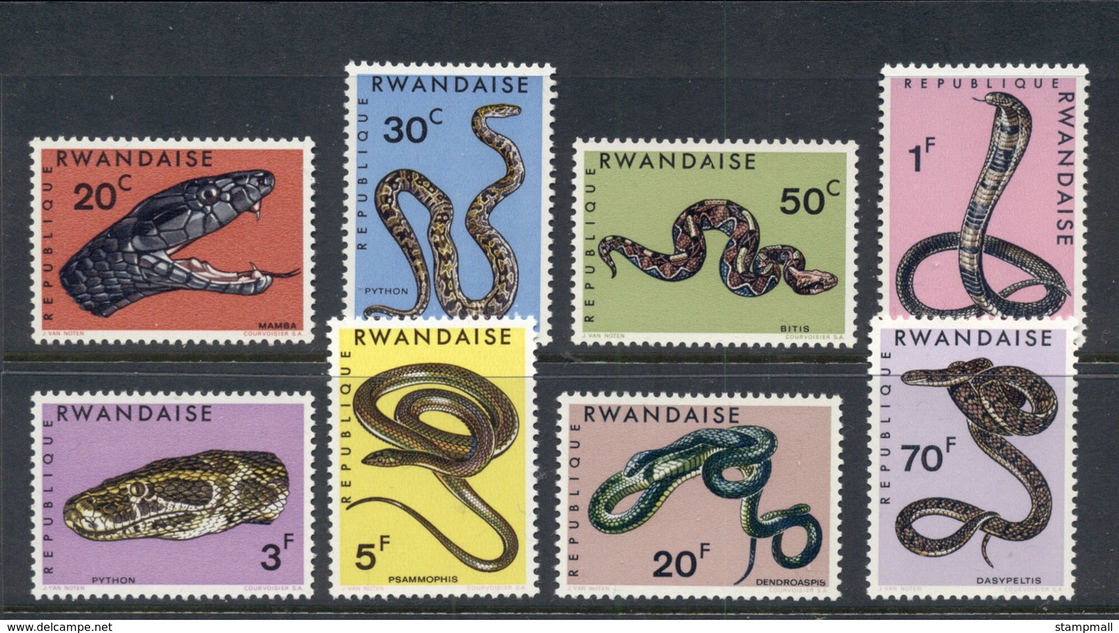 Rwanda 1967 Reptiles, Snakes MUH - Unused Stamps