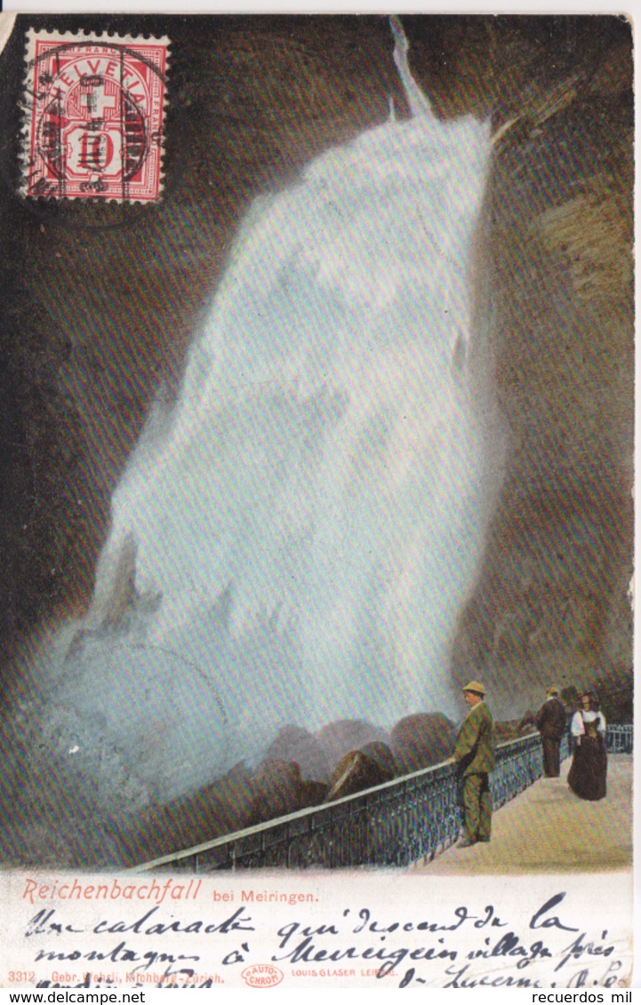 Reichenbachfall Bei Meringen    1904 - Reichenbach Im Kandertal