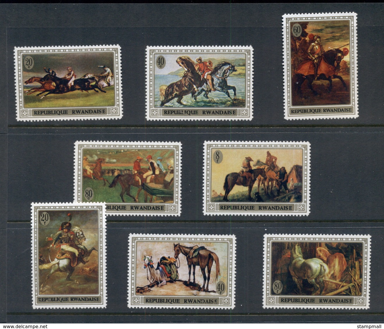 Rwanda 1970 Paintings, Horses MUH - Unused Stamps