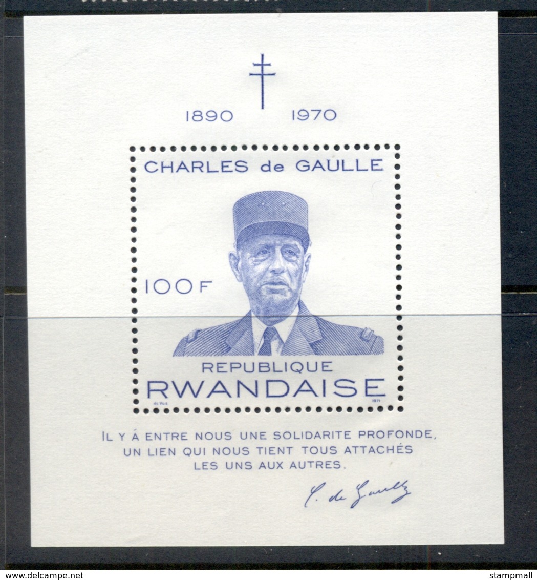 Rwanda 1971 Charles De Gaulle MS MUH - Unused Stamps