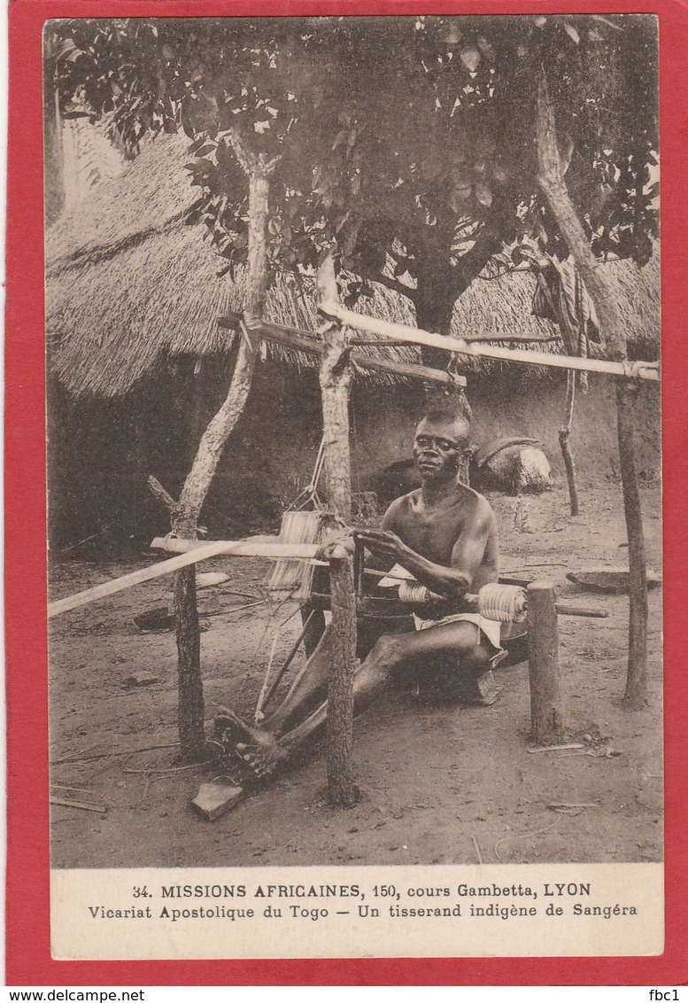 CPA: Togo - Tisserand Indigène De Sangéra - Missions Africaines - Togo