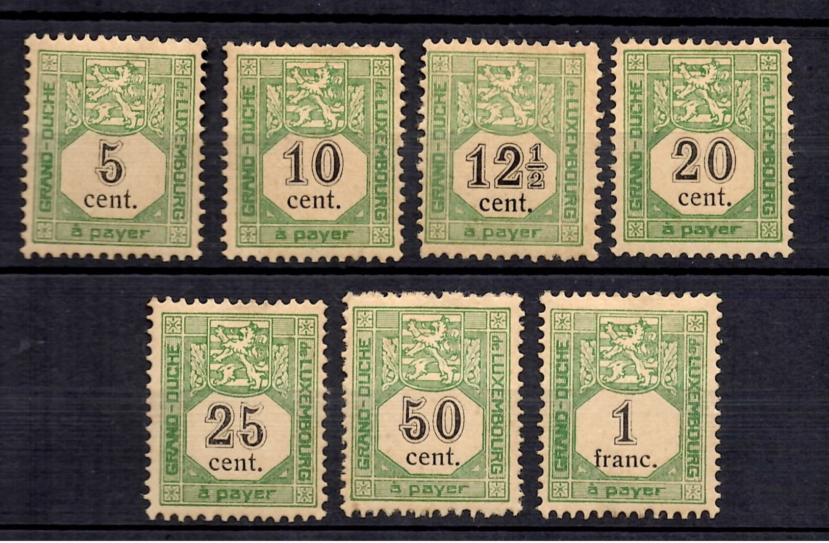 Luxembourg Timbres Taxe YT N° 1/7 Neufs ** MNH. Gommes D'origine. TB. A Saisir! - Taxes