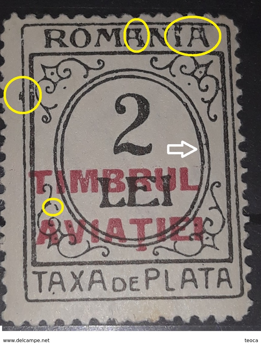 Error REVENUE STAMPS ROMANIATAXA DE PLATA, ERROR NROKE WORD,,SRUCHARGE MISPLACED - Variétés Et Curiosités