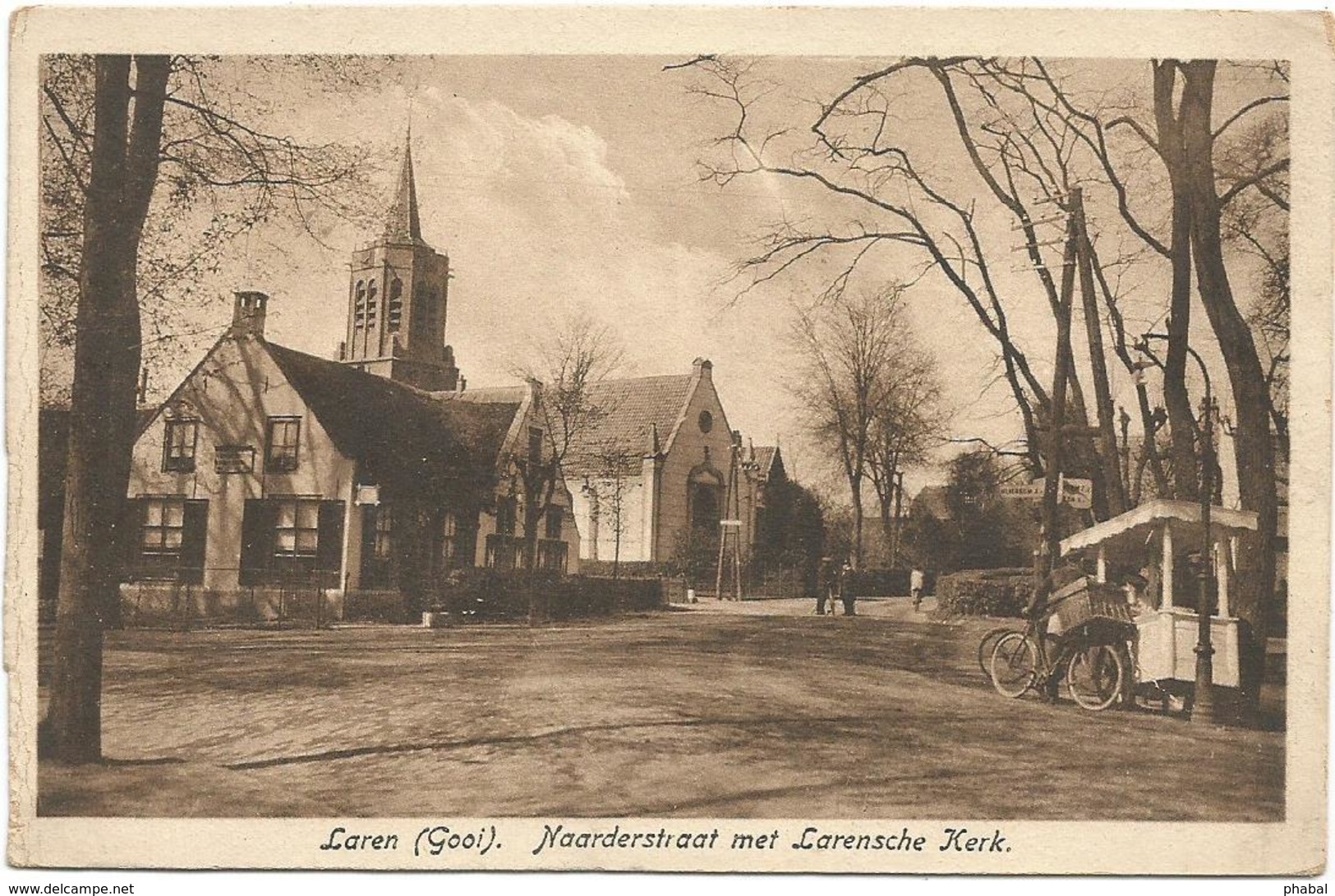 The Netherlands, Laren, Naarderstraat Met Larensche Kerk, Street Scene, Old Postcard - Laren (NH)