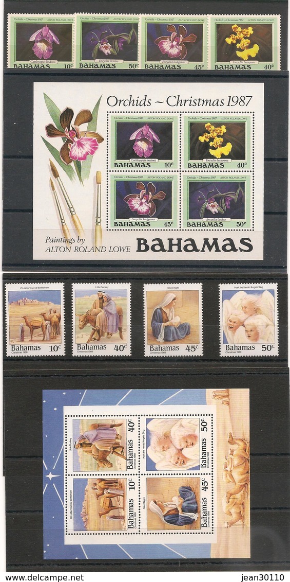 BAHAMAS NOEL Années 1987/91 ** Côte: 67,00 € - Bahamas (1973-...)