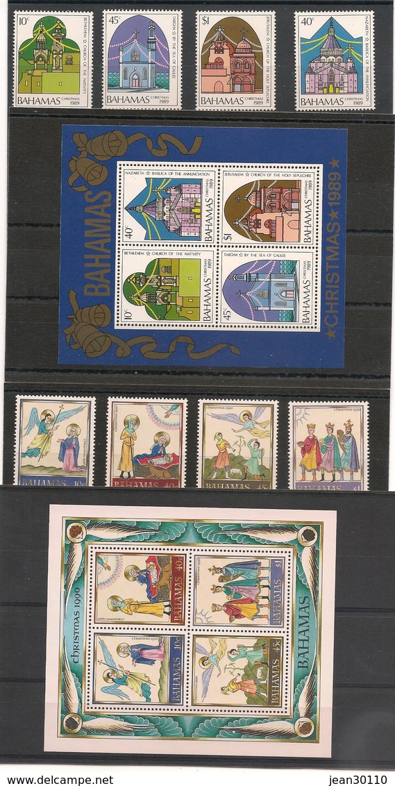 BAHAMAS NOEL Années 1987/91 ** Côte: 67,00 € - Bahamas (1973-...)